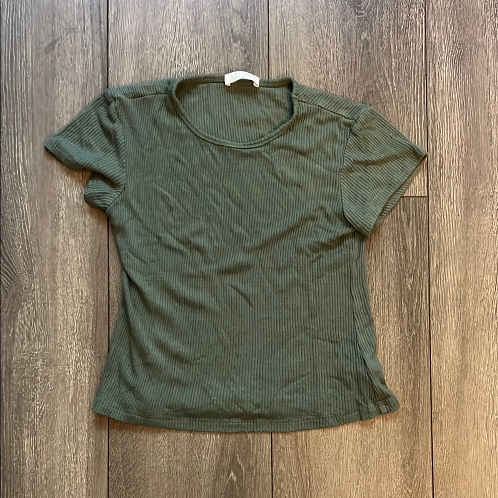 Forest Green Ribbed Women's Tee
